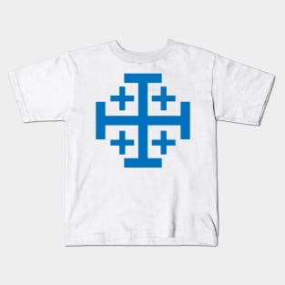 Jerusalem Cross (blue) Kids T-Shirt